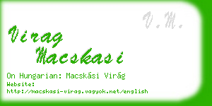 virag macskasi business card